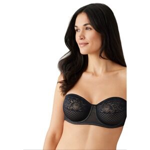 Wacoal 854310 Visual Effects Strapless Minimizer‎ Bra Unlined Size 38C Black NEW